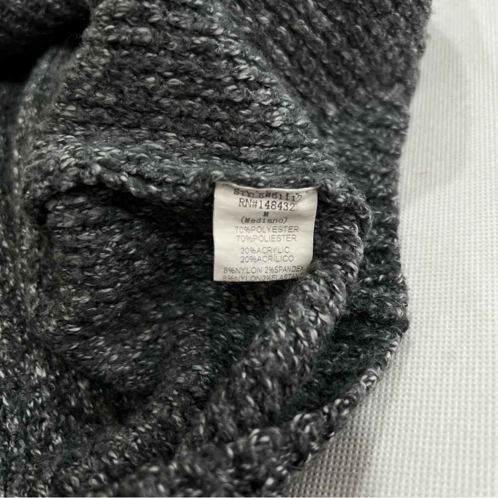 BE COOL Cardigan Heathered Charcoal Gray Knit Size Medium Long Sleeve - Picture 2 of 7